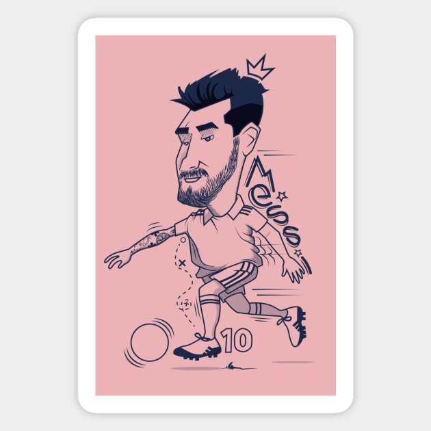 Messi playing soccer Magnet by HarlinDesign